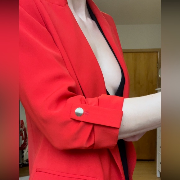 Red Boyfriend Blazer - Picture 7 of 8